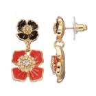 Dana Buchman Double Poppy Drop Earrings, Women's, Natural