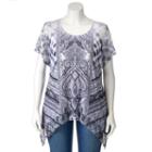 Plus Size World Unity Embellished Shark-bite Top, Women's, Size: 2xl, Natural