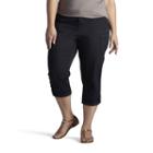 Plus Size Lee Carsen Relaxed Fit Twill Capris, Women's, Size: 20 - Regular, Black