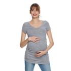 Maternity A:glow Essential Ruched V-neck Tee, Women's, Size: M-mat, Oxford