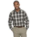 Big & Tall Columbia Notched Peak Classic-fit Plaid Button-down Shirt, Men's, Size: Xl Tall, Grey (charcoal)