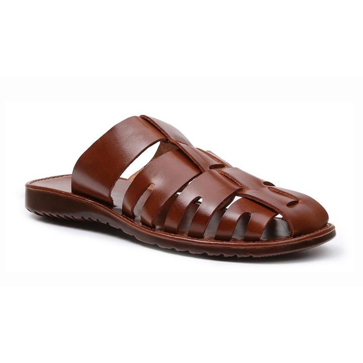 Gbx Men's Leather Slide Sandals, Size: Medium (8), Red/coppr (rust/coppr)