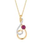 10k Gold Ruby & 1/10 Carat T.w. Diamond Pendant Necklace, Women's, Size: 18, Red