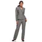 Women's Le Suit Textured Classic Pant Suit, Size: 16, Dark Brown