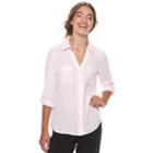 Juniors' Candie's&reg; Piped Roll-tab Blouse, Teens, Size: Xs, Lt Purple