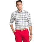 Men's Izod Saltwater Regular-fit Plaid Oxford Button-down Shirt, Size: Large, Dark Blue