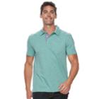Men's Sonoma Goods For Life&trade; Classic-fit Striped Pocket Polo, Size: Large, Turquoise/blue (turq/aqua)