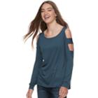 Juniors' Pink Republic Ladder Sleeve Cold-shoulder Top, Teens, Size: Xs, Blue