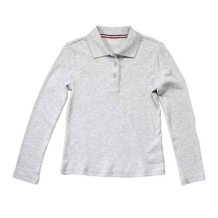 Girls 7-20 & Plus Size French Toast School Uniform Long-sleeved Polo Shirt, Girl's, Size: 7-8, Light Grey