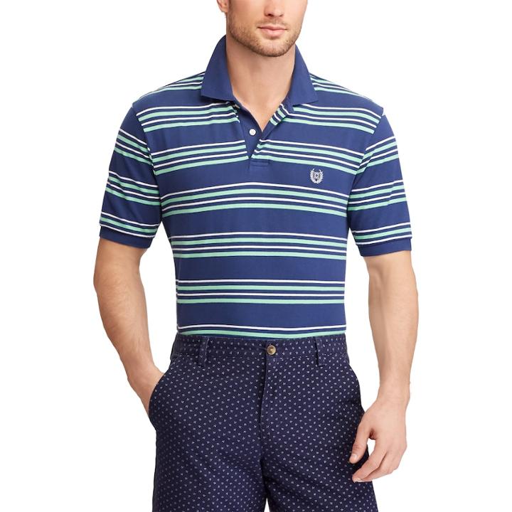 Big & Tall Chaps Classic-fit Striped Pique Polo, Men's, Size: 3xb, Blue (navy)