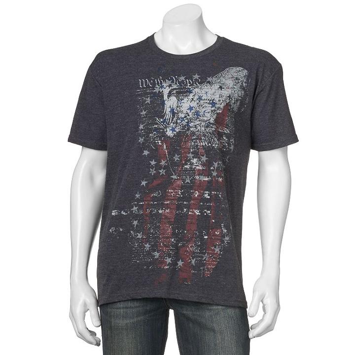 Men's Apt. 9&reg; American Flag Tee, Size: Large, Black