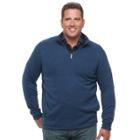 Big & Tall Croft & Barrow&reg; Classic-fit Outdoor Sweater Fleece Quarter-zip Pullover, Men's, Size: Xl Tall, Blue