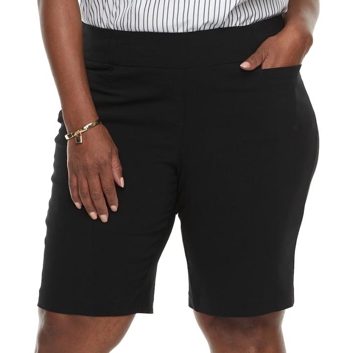 Plus Size Dana Buchman Pull-on Bermuda Shorts, Women's, Size: 1xl, Black