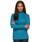 Women's Croft & Barrow&reg; Essential Mockneck Top, Size: Xxl, Blue