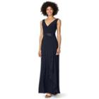 Women's Chaps Draped Jersey Evening Gown, Size: 16, Blue (navy)