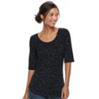 Women's Apt. 9&reg; Essential Elbow-sleeve Tee, Size: Small, Oxford