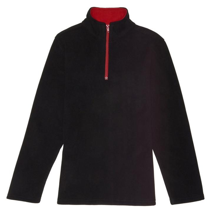 Boys 8-20 French Toast Quarter-zip Fleece Top, Size: Xl, Black