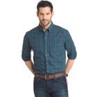 Men's Arrow Regular-fit Plaid Button-down Shirt, Size: Xl, Turquoise/blue (turq/aqua)