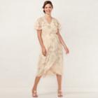 Women's Lc Lauren Conrad Ruffle Faux-wrap Midi Dress, Size: Xs, White