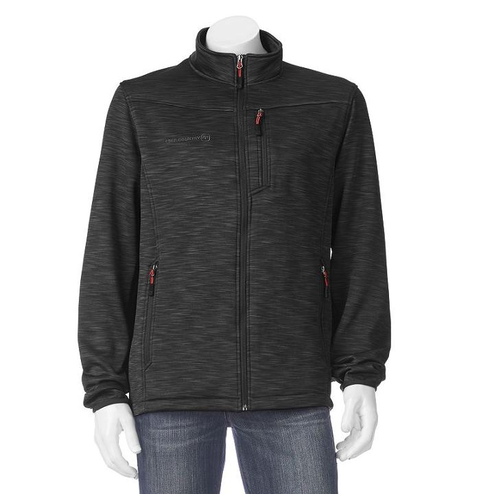 Men's Free Country Heathered Space-dyed Track Jacket, Size: Xl, Silver