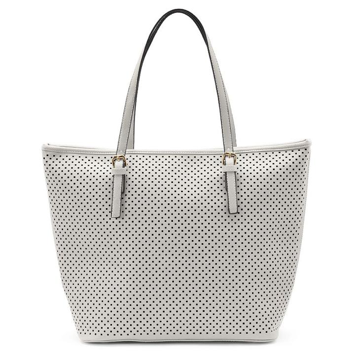 Mellow World Christina Perforated Tote, Women's, White