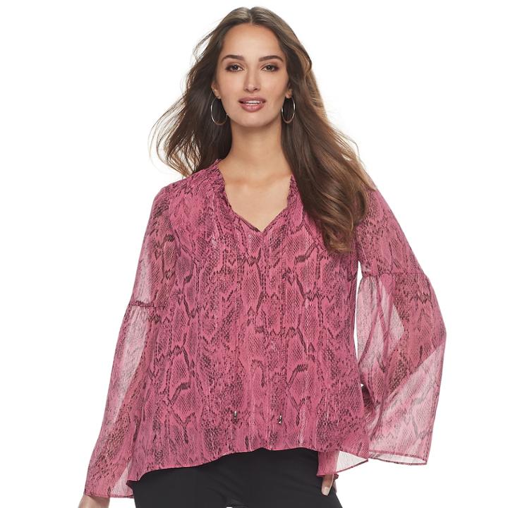 Women's Jennifer Lopez Shirred Top, Size: Xl, Pink