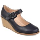 Journee Collection Journee Collection Radia Women's Mary Jane Wedges, Size: Medium (8.5), Blue (navy)
