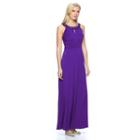 Women's Chaya Embellished Pleated Evening Gown, Size: 14, Drk Purple