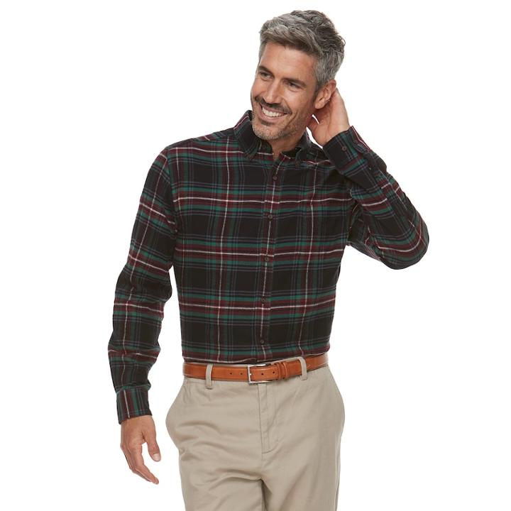 Men's Croft & Barrow&reg; Classic-fit Patterned Flannel Button-down Shirt, Size: Small, Oxford