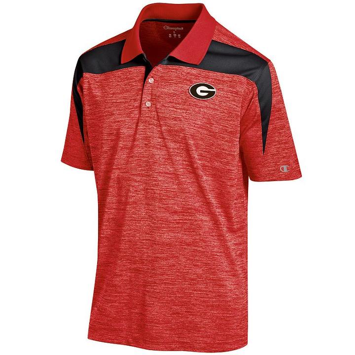 Men's Champion Georgia Bulldogs Boosted Stripe Polo, Size: Xxl, Red