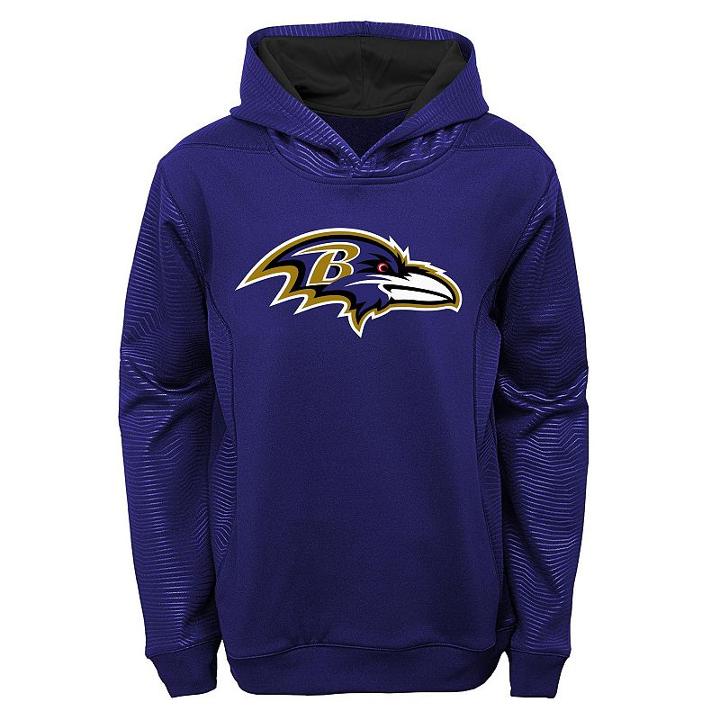 Boys 8-20 Baltimore Ravens Performance Hoodie, Boy's, Size: L(14/16), Purple
