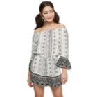 Juniors' Mudd&reg; Off The Shoulder Romper, Teens, Size: Xl, White