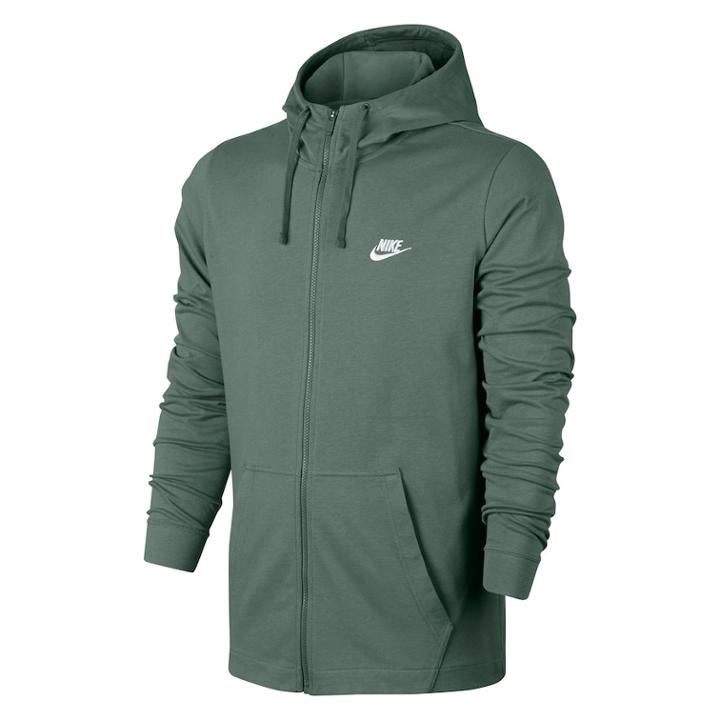 Men's Nike Full-zip Jersey Hoodie, Size: Large, Green