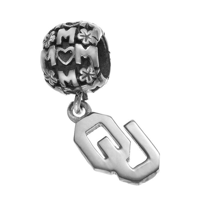 Dayna U Sterling Silver Oklahoma Sooners Team Logo Mom Charm, Women's, Grey