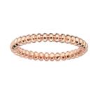 Stacks And Stones 18k Rose Gold Over Silver Beaded Stack Ring, Women's, Size: 10, Pink