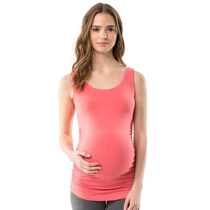 Maternity Pip & Vine By Rosie Pope Ruched Tank, Women's, Size: L-mat, Drk Yellow