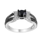 Sterling Silver 1 Carat T.w. Black & White Diamond Wedding Ring, Women's, Size: 8