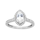 10k White Gold Cubic Zirconia Marquise Halo Engagement Ring, Women's, Size: 10