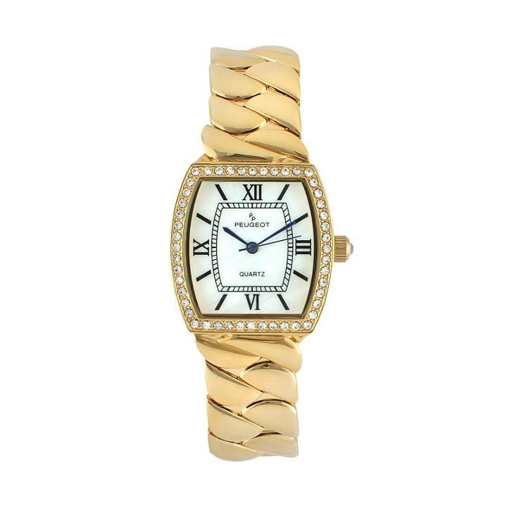 Peugeot Women's Teardrop Twisted Stainless Steel Watch, Yellow