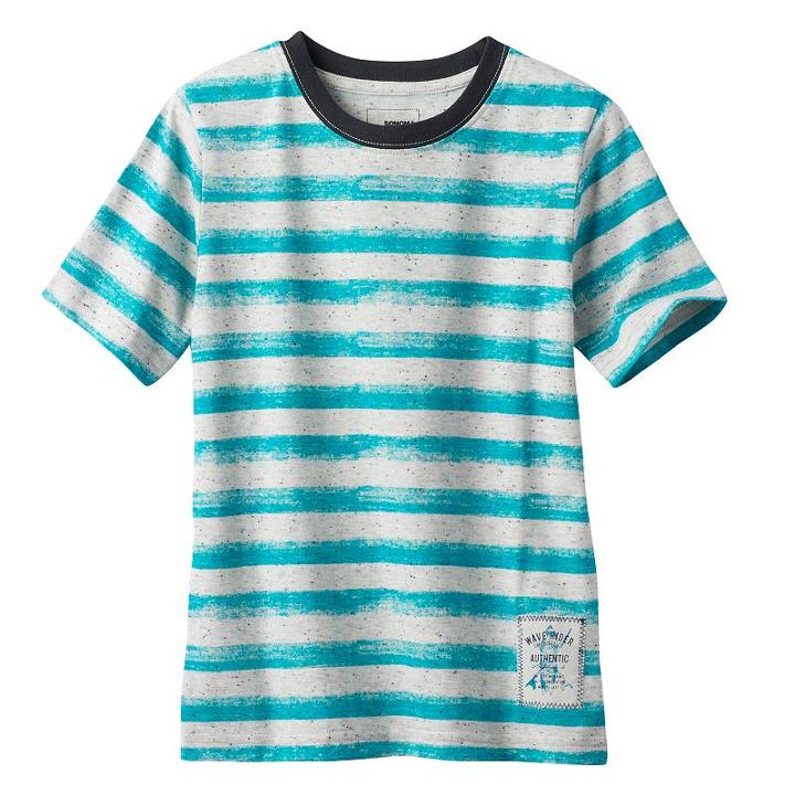 Boys 4-7x Sonoma Goods For Life&trade; Distressed Stripe Tee, Boy's, Size: 5, Light Grey