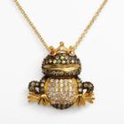 Sophie Miller 14k Gold Over Silver Red, Green And White Cubic Zirconia Frog Prince Pendant, Women's, Size: 16, Multicolor