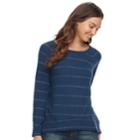Women's Sonoma Goods For Life&trade; Lurex Stripe Top, Size: Xs, Dark Blue