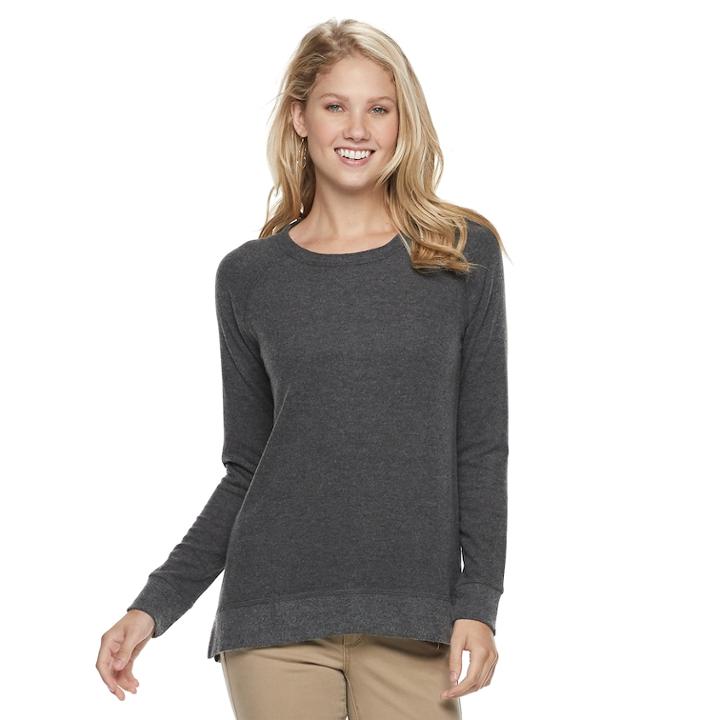Women's Sonoma Goods For Life™ Supersoft Vented Crewneck Sweatshirt, Size: Xxl, Black