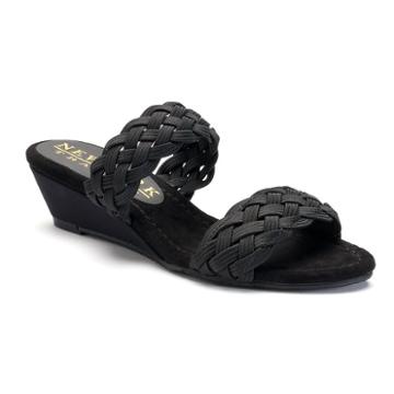 New York Transit Advanced Idea Women's Wedge Sandals, Size: 8.5 Wide, Black