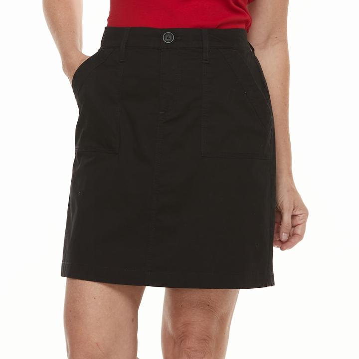 Women's Croft & Barrow&reg; Twill Skort, Size: 14, Black