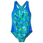 Girls 7-16 Speedo Tie-dyed Sky Sport One-piece Swimsuit, Girl's, Size: 14, Med Blue
