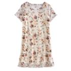 Girls 7-16 Love, Fire Floral Mesh T-shirt Dress, Girl's, Size: Xl, White Oth