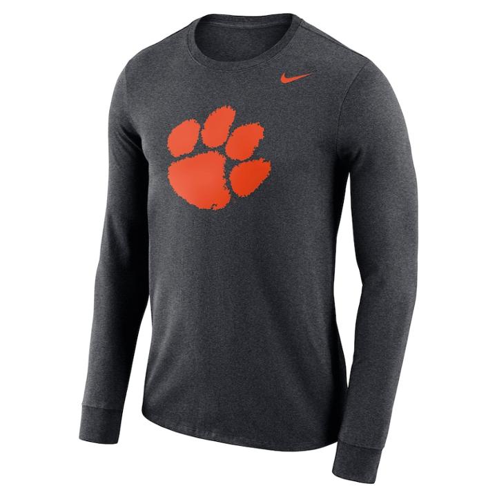 Men's Nike Clemson Tigers Dri-fit Logo Tee, Size: Xl, Char