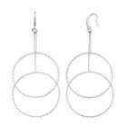 Jennifer Lopez Tiered Nickel Free Double Drop Hoop Earrings, Women's, Silver