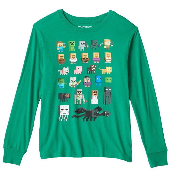 Boys 8-20 Minecraft Sprites Tee, Boy's, Size: Small, Brt Green